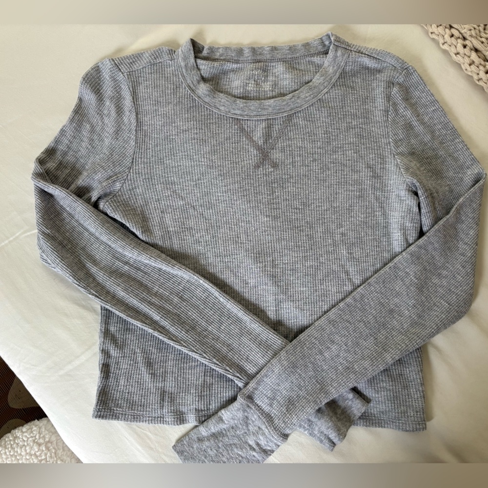 Aerie Long Sleeve Cropped Thermal Top